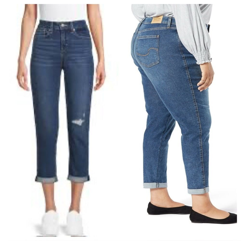 Brand New NWT Signature Levi Strauss Plus Size Mid-Rise Boyfriend Jeans